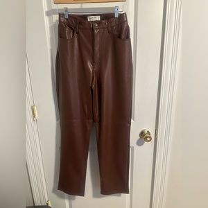 Abercrombie Ultra High Rise 90s Straight Leather Pants
